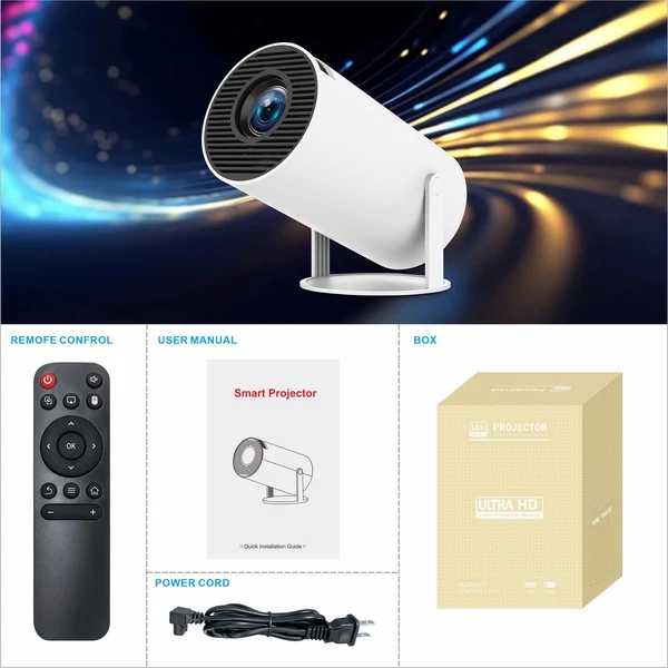 HD 720P mini projektor hálóterem, kültéri, kemény felbontású 4K