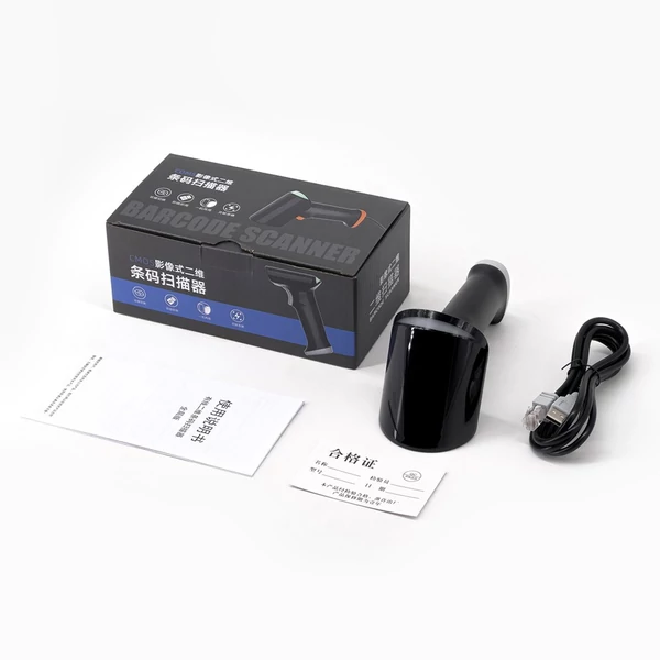 Vezeték nélküli 2D 1D vonalkód-leolvasó BT+2.4G+USB vezetékes csatlakozású, nagy sebességű szkennelés – talapzat nélkül