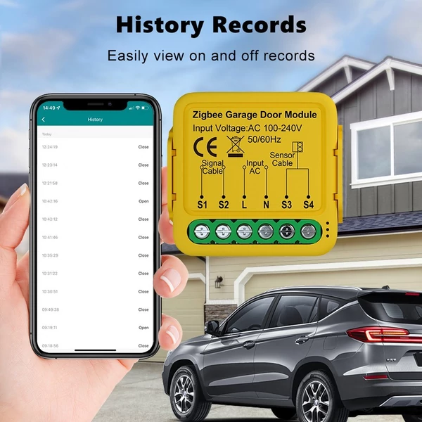 Tuya ZigBee intelligens garázsajtó vezérlő modul mobiltelefon távirányító Tuya APP vezérlő