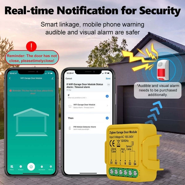 Tuya ZigBee intelligens garázsajtó vezérlő modul mobiltelefon távirányító Tuya APP vezérlő