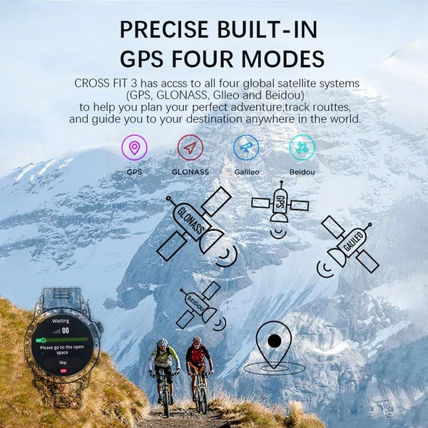 NORTH EDGE Cross Fit 3 GPS férfi sportokosóra, négy globális műhold, 1,43 hüvelykes, nagy tisztaságú AMOLED kijelző