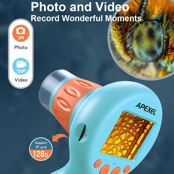 APEXEL APL-MS201 kézi digitális mikroszkóp kamerával gyerekeknek