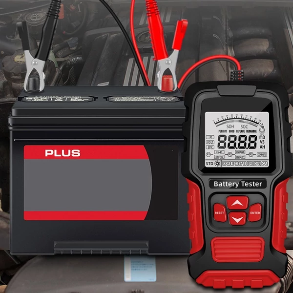 Belső ellenállás teszter 12 voltos/24 voltos intelligens autó motorkerékpár akkumulátor teszter - Piros