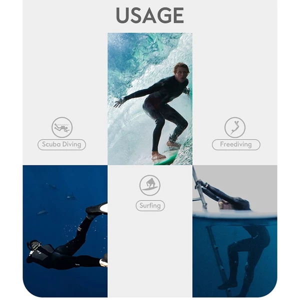 DIVE&SAIL teljes testű búvárruha 3 mm-es hosszú ujjú, vastagított melegséggel búvárkodáshoz - Férfi, L méret