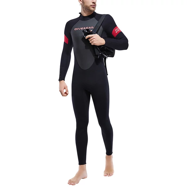 DIVE&SAIL teljes testű búvárruha 3 mm-es hosszú ujjú, vastagított melegséggel búvárkodáshoz - Férfi, L méret