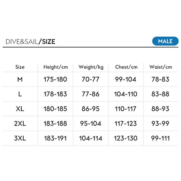 DIVE&SAIL teljes testű búvárruha 3 mm-es hosszú ujjú, vastagított melegséggel búvárkodáshoz - Férfi, 2XL méret