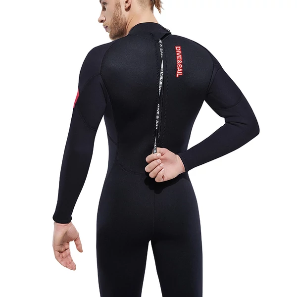 DIVE&SAIL teljes testű búvárruha 3 mm-es hosszú ujjú, vastagított melegséggel búvárkodáshoz - Férfi, 2XL méret