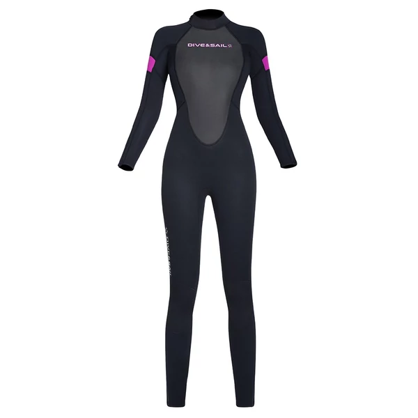 DIVE&SAIL teljes testű búvárruha 3 mm-es hosszú ujjú, vastagított melegséggel búvárkodáshoz - Női, 2XL méret