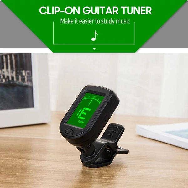 T-02 Guitar Tuner Clip-on kromatikus digitális tuner