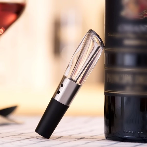 CIRCLE JOY Fast Wine Decanter rozsdamentes acél borkiöntő eszköz, mini vörösboros palack levegőztető