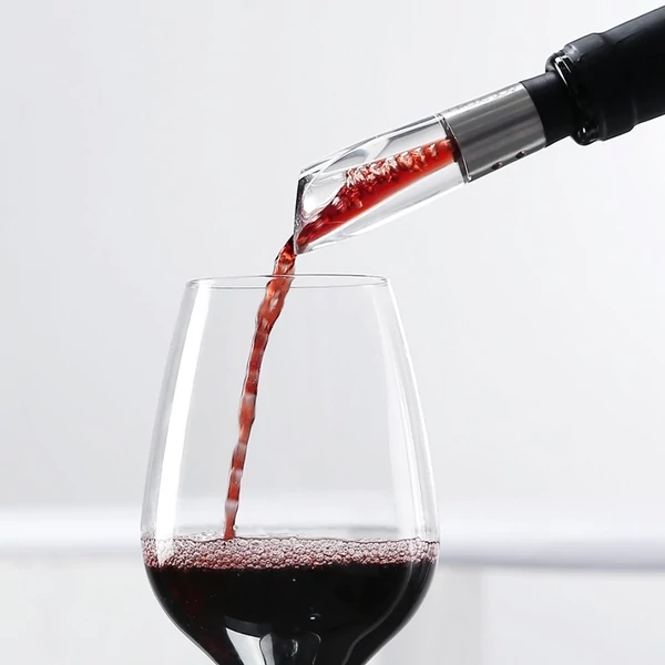 CIRCLE JOY Fast Wine Decanter rozsdamentes acél borkiöntő eszköz, mini vörösboros palack levegőztető