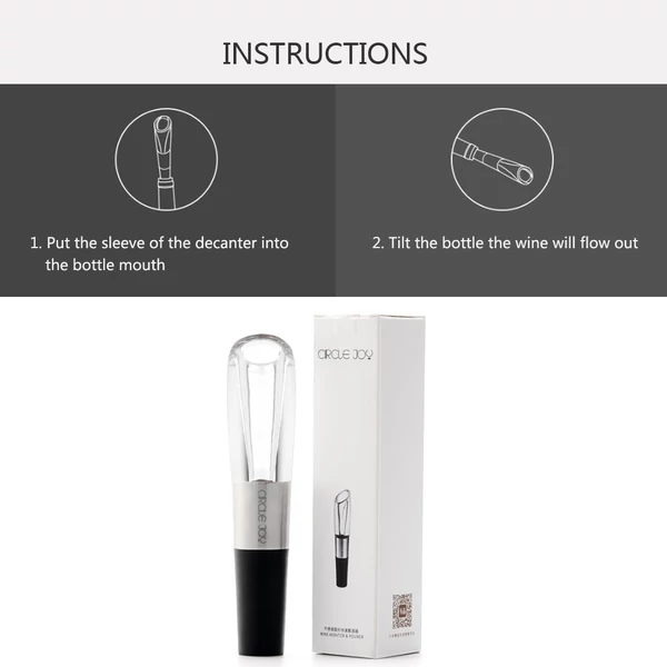 CIRCLE JOY Fast Wine Decanter rozsdamentes acél borkiöntő eszköz, mini vörösboros palack levegőztető