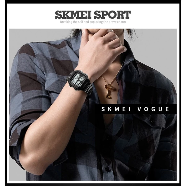 SKMEI Sport rozsdamentes acél férfi karóra - Ezüst