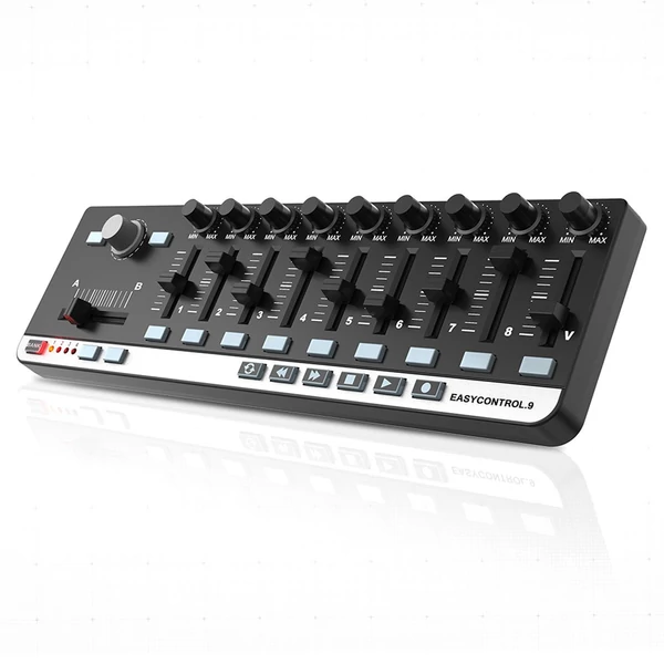 Worlde EasyControl.9 hordozható mini USB 9 Slim-Line Control MIDI vezérlő