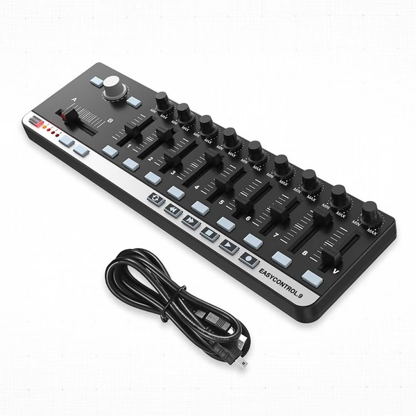 Worlde EasyControl.9 hordozható mini USB 9 Slim-Line Control MIDI vezérlő