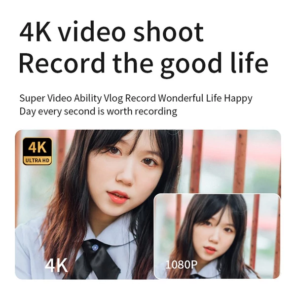 4K WiFi digitális videokamera 2,2 hüvelykes forgatható képernyővel