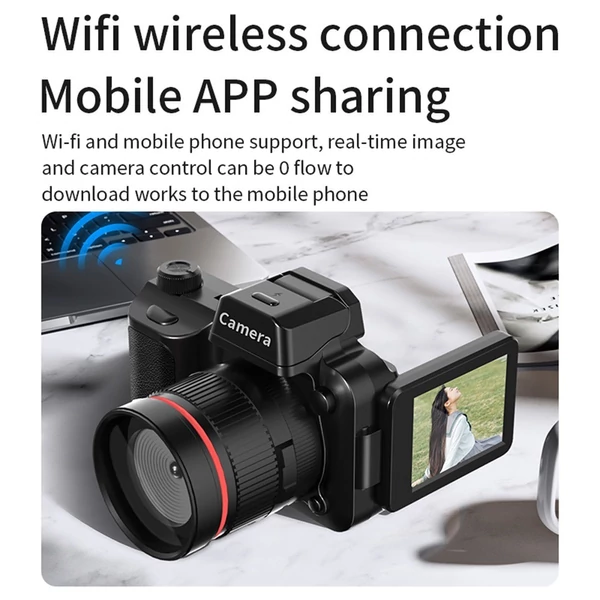 4K WiFi digitális videokamera 2,2 hüvelykes forgatható képernyővel