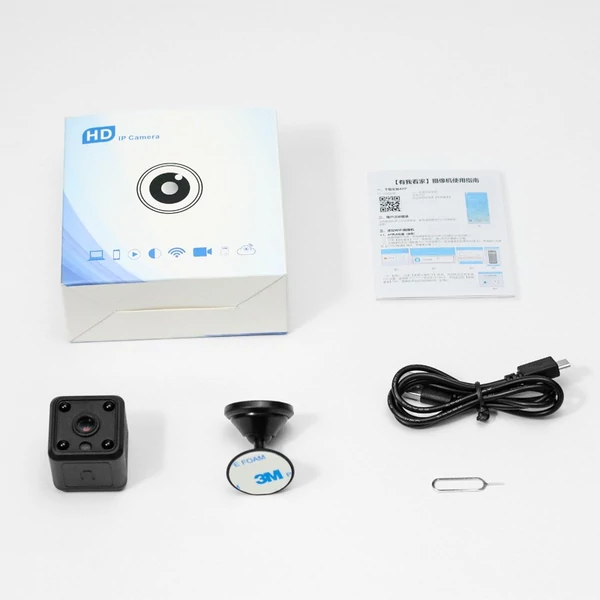 1080P mini kamera, Full HD videokamera 155°-os széles látószöggel, IR éjszakai látás, mozgásérzékelés