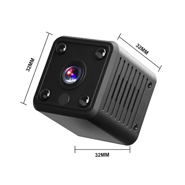 1080P mini kamera, Full HD videokamera 155°-os széles látószöggel, IR éjszakai látás, mozgásérzékelés