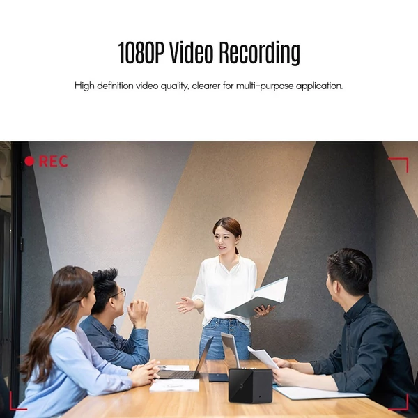 1080P mini kamera, Full HD videokamera 155°-os széles látószöggel, IR éjszakai látás, mozgásérzékelés