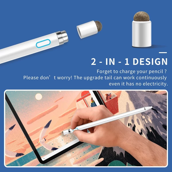 Aktív kapacitív toll, iPad Stylus IOS Android kompatibilis mobiltelefon tábla univerzális fehér