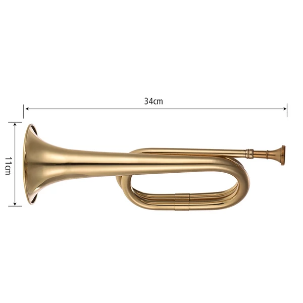 B lapos bugle hívó trombita sárgaréz lovassági kürt szájrésszel