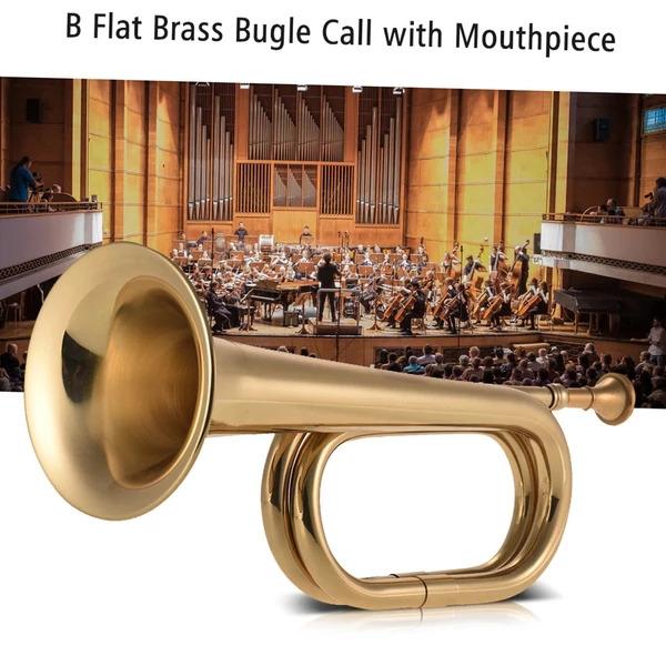 B lapos bugle hívó trombita sárgaréz lovassági kürt szájrésszel