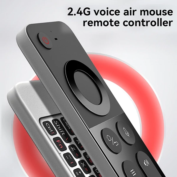 W3 2.4G Air Mouse, Vezeték nélküli billentyűzet, Hangvezérlés, IR tanulás, Távirányító