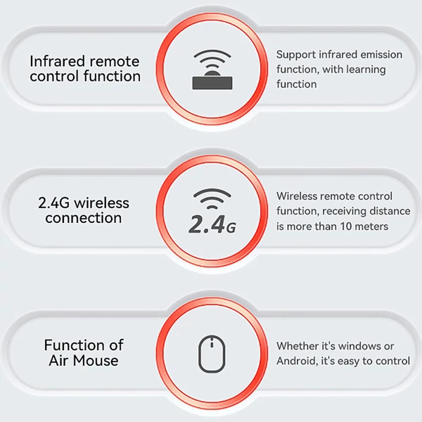 W3 2.4G Air Mouse, Vezeték nélküli billentyűzet, Hangvezérlés, IR tanulás, Távirányító
