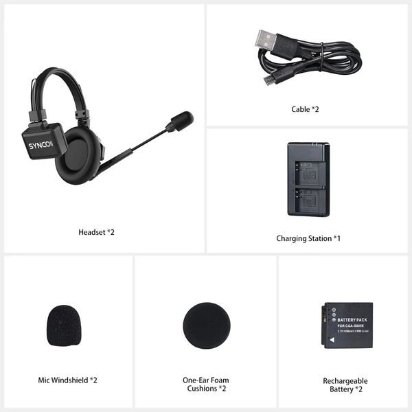 SYNCO Xtalk X1 vezeték interkom, headset rendszer - 2 db