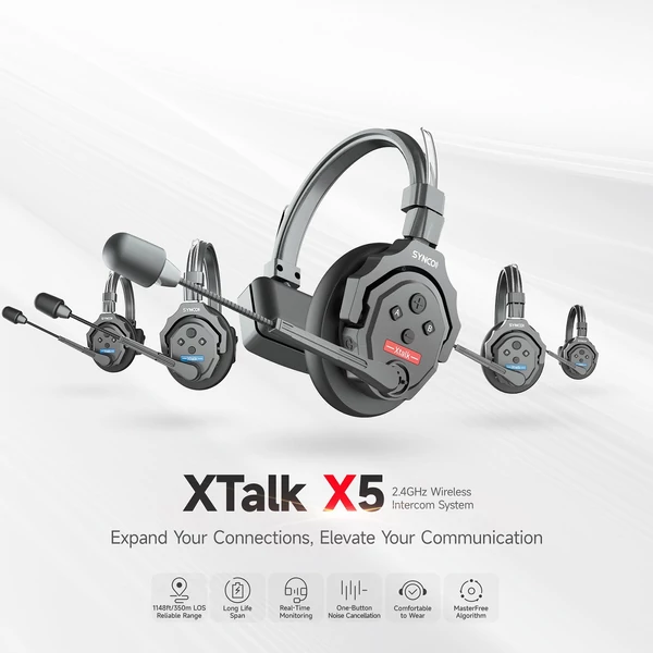 SYNCO Xtalk X1 vezeték interkom, headset rendszer - 5 db