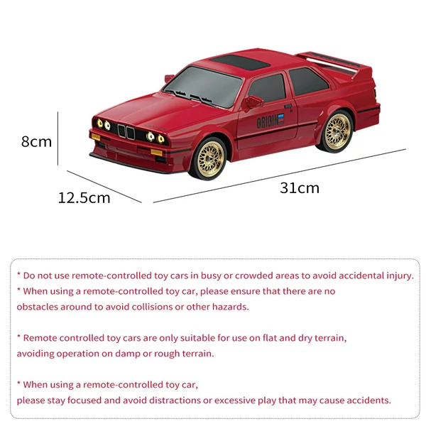 1/16 2,4 GHz 30 km/h távirányítós versenyautó, 4WD - Piros, 1 akkumulátor