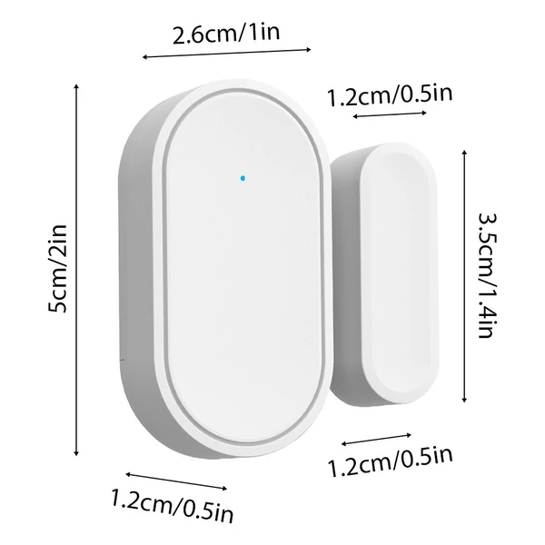 Mini ajtó/ablak riasztó, otthoni biztonsági 433Mhz vezeték nélküli mágneses érzékelő lopásgátló riasztó hanggal - 2 db