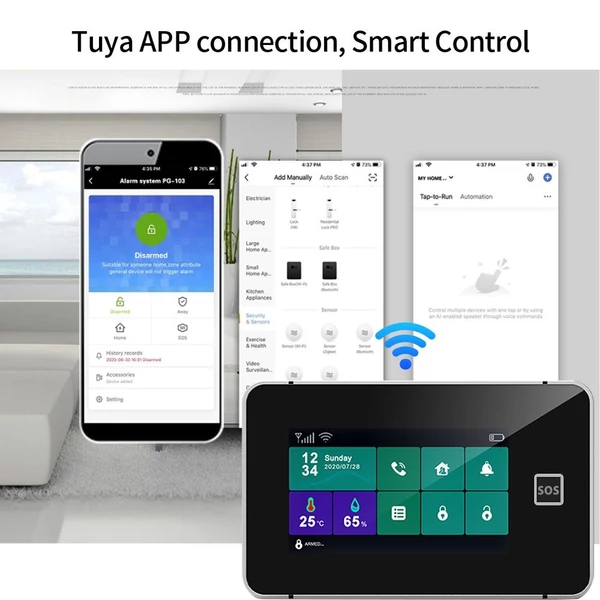 2G/WiFi GSM Tuya vezeték nélküli otthoni riasztórendszer