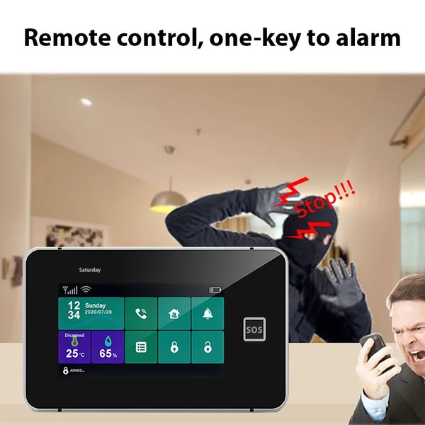 2G/WiFi GSM Tuya vezeték nélküli otthoni riasztórendszer