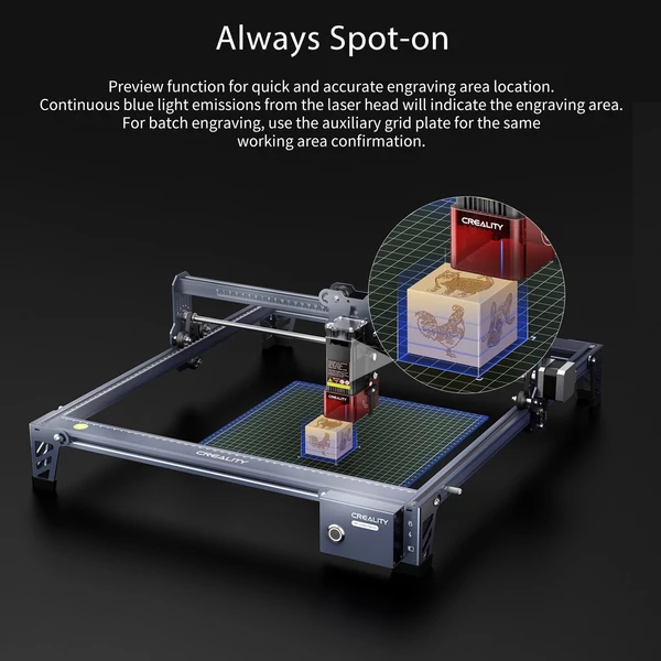 Creality CR-Laser Falcon lézergravírozó 10000mm/perc gravírozási sebesség - 5W