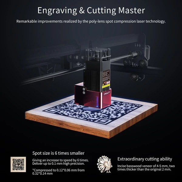 Creality CR-Laser Falcon lézergravírozó 10000mm/perc gravírozási sebesség - 5W