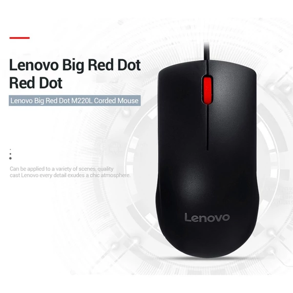 Lenovo M220L nagy pontosságú 1000 DPI vezetékes egér laptophoz, számítógéphez