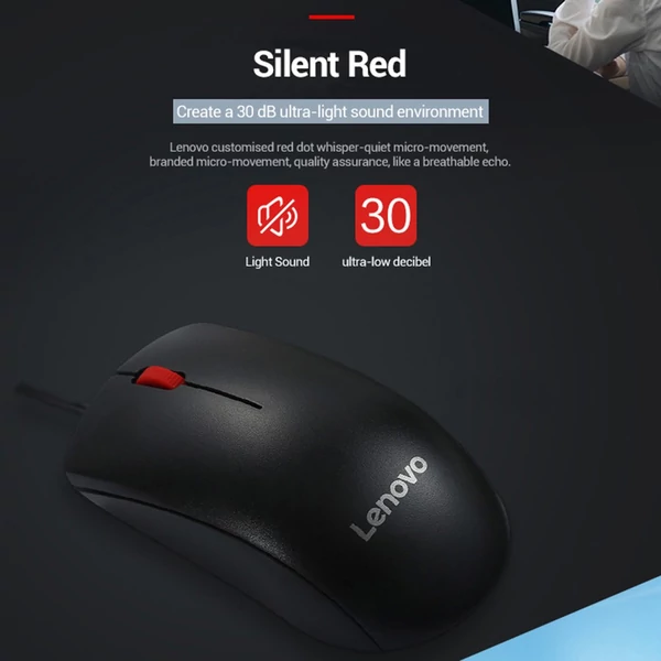 Lenovo M220L nagy pontosságú 1000 DPI vezetékes egér laptophoz, számítógéphez