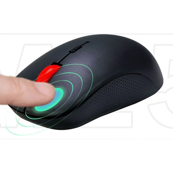 Lenovo M25 Ergonomikus vezeték nélküli egér 2.4G csatlakozással Win10 és MacOS rendszerhez - Fekete