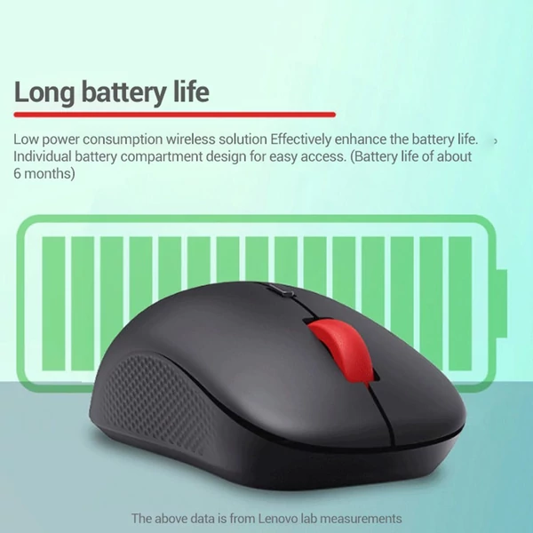 Lenovo M25 Ergonomikus vezeték nélküli egér 2.4G csatlakozással Win10 és MacOS rendszerhez - Fekete