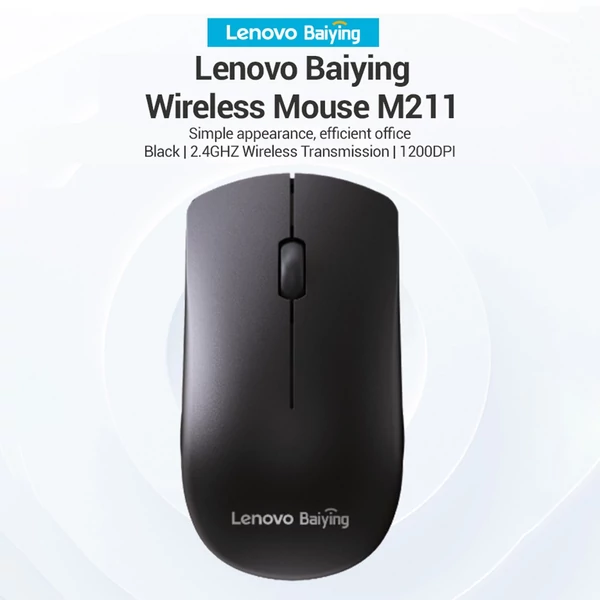 Lenovo M211 vezeték nélküli egér: 2.4G, 1200DPI, ergonómikus kialakítás, laptophoz, PC-hez