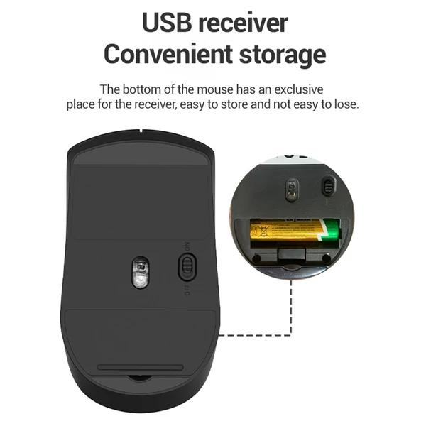 Lenovo M211 vezeték nélküli egér: 2.4G, 1200DPI, ergonómikus kialakítás, laptophoz, PC-hez