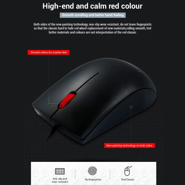 Lenovo M120PRO nagy pontosságú 1600DPI vezetékes egér