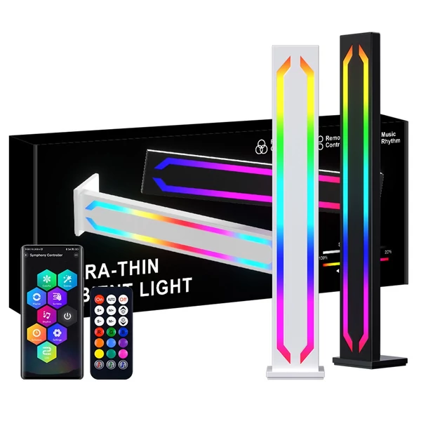 Zenefelvevő lámpa, LED BT környezeti fény RGB Fantom szín - 2db, Fekete