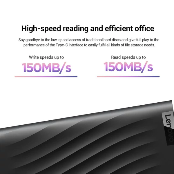 Lenovo F309 Lite hordozható merevlemez SSD – ultragyors, nagy kapacitású mobil tárolási megoldás - Fekete, 2TB