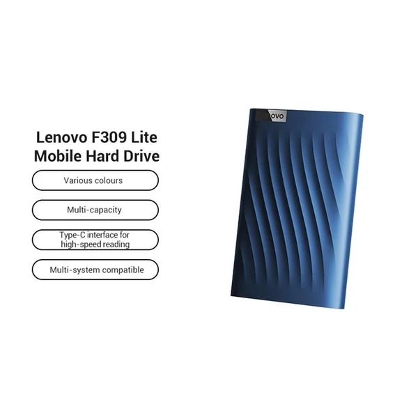 Lenovo F309 Lite hordozható merevlemez SSD – ultragyors, nagy kapacitású mobil tárolási megoldás - Kék, 1TB