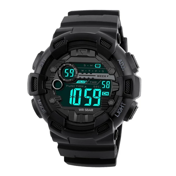 SKMEI 1243 digitális elektronikus férfi karóra - Fekete
