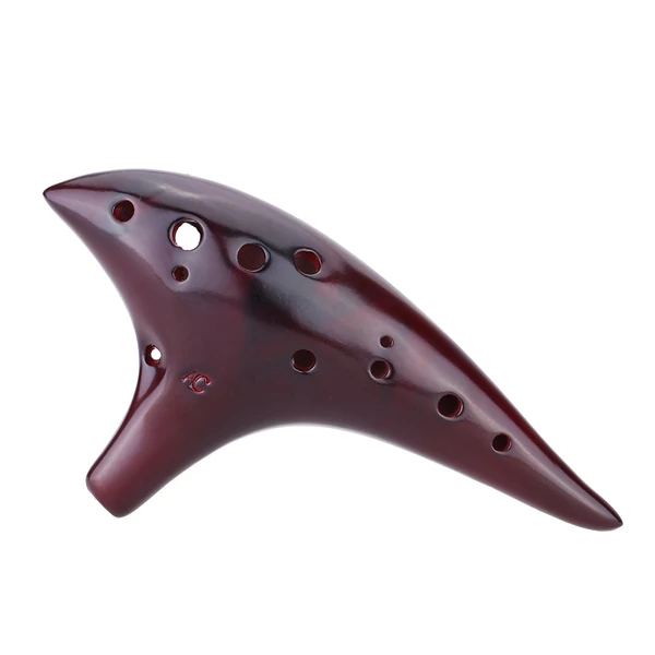 Ocarina Flute Alto C Smoked Burn Submarine stílusú hangszer, 12 lyukú kerámia