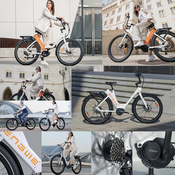 ENGWE P275 ST 27,5 hüvelykes gumi, hosszú távú városi kerékpár, 250 W-os középhajtású motor - Fehér